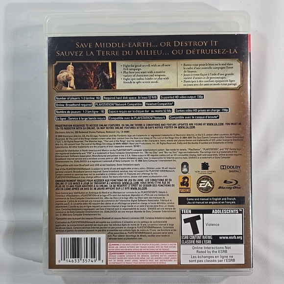 Sony PlayStation 3 The Lord of the Rings: Conquest - Black and Gold - Picture 8 of 9